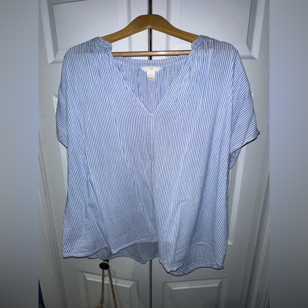 H&M Blue Striped Women's Top XXL